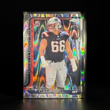 2025 Topps Chrome Will Campbell RC RayWave Refractor Patriots OT Rookie