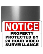Warning Property Protected By 24 Hour Video Surveillance Sign / Decal Security
