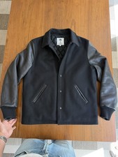 Golden Bear x Allen Edmonds Wool/Leather Varsity Jacket - Black - L USA