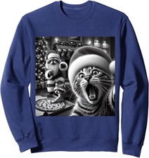 Racoon Santa Christmas Xmas Holiday Funny Cat Unisex Crewneck Sweatshirt