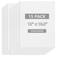 15 PCS White Polystyrene Foam Core Board Sheet 12x16.5x3/16 Inch For Craft