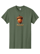 Potential-Acorn-1 Mens Graphic Tee, 100% Cotton, Casual Summer Wear