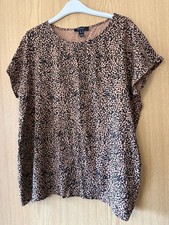 Women’s New Look Maternity Leopard Print Top Size 18 100% Cotton VGC