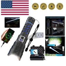 Rechargeable Flashlight, High Lumens Long Beam Super Bright Powerful Flashlig...