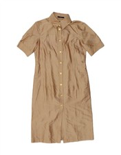 SEVENTY Womens Short Sleeves Shirt Dress UK 12 Medium Beige DW37