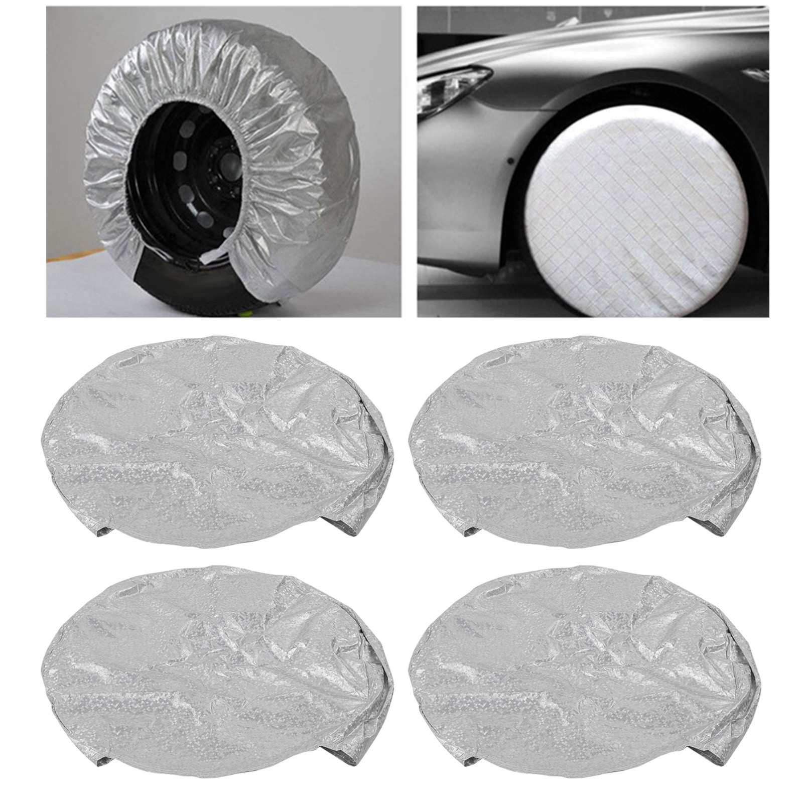 (23-25 Feet) 02 015 Tire Cover Protectors Tire Sun Protectors 4pcs Aluminum