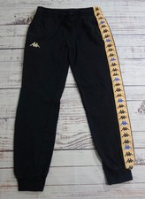 Kappa Black Peach Side Logo Stripe Pull-On Joggers Elastic Waistband Mens Small