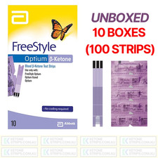 NEW! Ketone Test Strips (100 Strips) FreeStyle Optium Blood Abbott EXP 11/2027