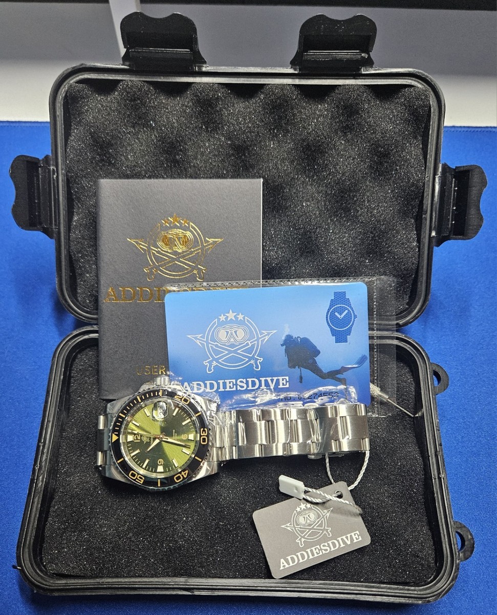 石臼2025-1A ADDIESDIVE Mint Sunburst Diver 200m 42mm Sapphire Sikeo NH35