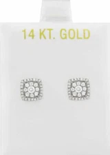 GENUINE 1 Ct DIAMOND STUD EARRINGS 14K GOLD - FREE Certificate - SCREW BACKS