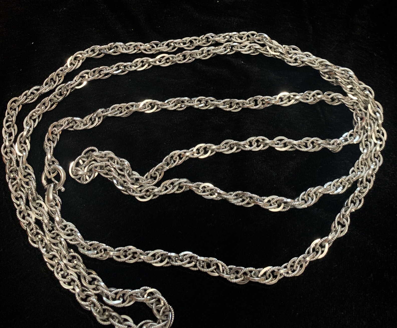 Napier Silver Tone Chain Interlocking Textured An… - image 1