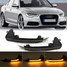 LED Reflector Side Mirror Light Blinker for Audi A6 S6 12-18 w/ Turn Signal Lamp