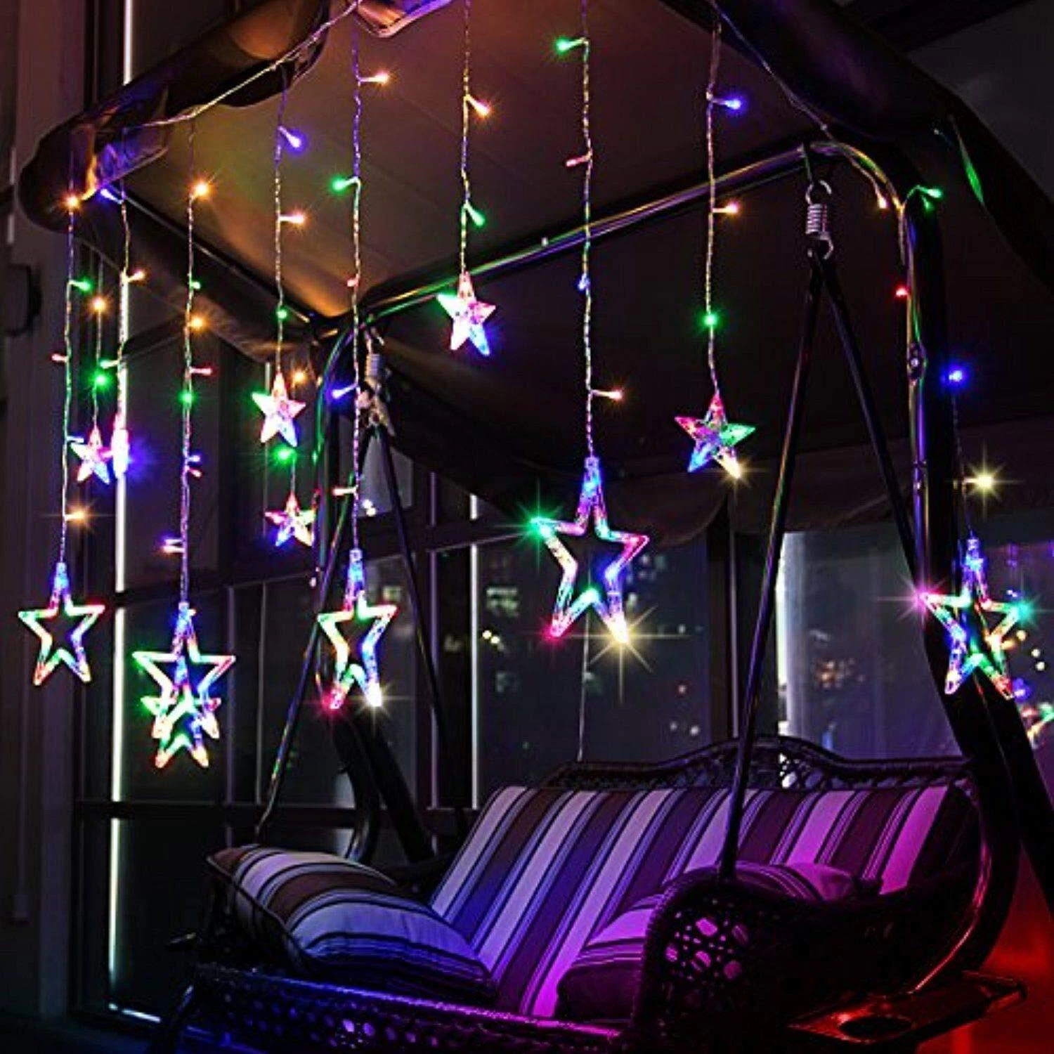 Desidiya 12 Stars 138 LED Curtain String Lights For Decoration