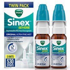 Vicks Sinex SEVERE Nasal Spray, Original Ultra Fine Mist, 2-Pack, 0.5 FL OZ
