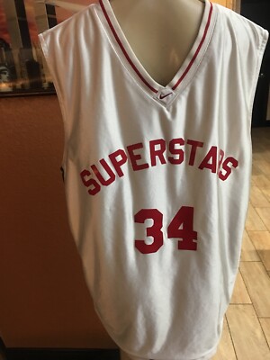 Vintage NIKE  SUPERSTARS CHAMPS ''WE LOOSE'' #34 JERSEY SZ  XL y8x