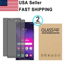 2PK Privacy Tempered Glass Protector Samsung Galaxy S22 S23 S24 S25 FE + Ultra