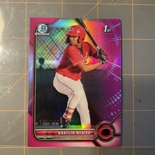 2022 Bowman Chrome Braylin Minier Fuchsia Lava Refractor 1st Prospect /199
