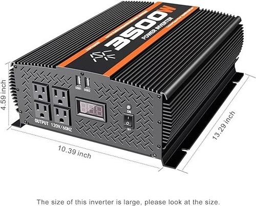 3500Watt Modified wave power inverter dc to ac 12V to 110V truck RV inverter - Picture 2 of 6