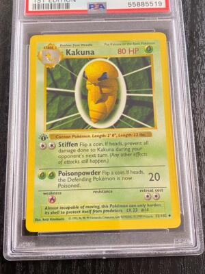 1999 POKEMON 1ST EDTION SHADOWLESS KAKUNA #33 PSA 9. | eBay