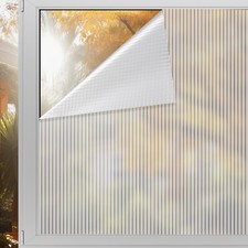 Privacy Window Film Reeded Glass Static Cling Sticker 78.7 x 17.8''