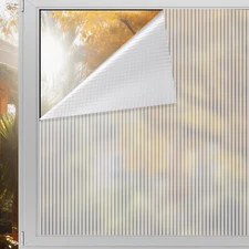 Privacy Window Film Reeded Glass Static Cling Sticker 78.7 x 17.8''