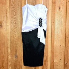 Betsy  Adam Strapless Cocktail Evening Formal Dress, Size 6, Black  Silver