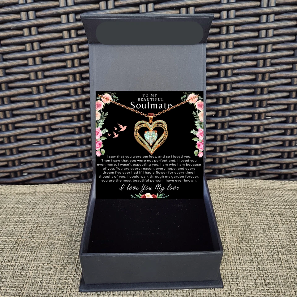 A mi alma gemela/esposa collar regalo para San Valentín prometida/novia regalos para ella Foto 3 de 4