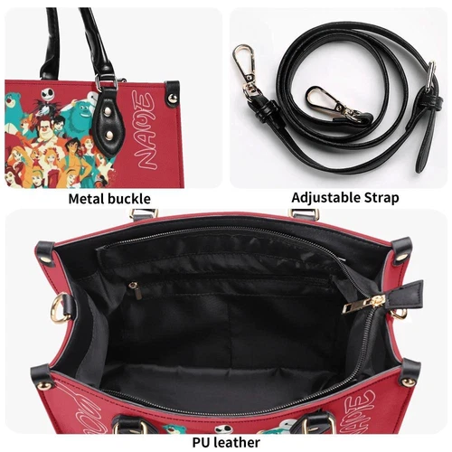 Personalized Disney Family  New Version Luxury Women PU Leather Handbag, Gift