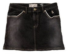 Y2K McBling Baby Phat Dark Denim Jean Mini Skirt 2000s Size 7 / Small
