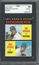 1971 Topps baseball card #188 Rookies, Los Angeles Dodgers graded SGC 88 8