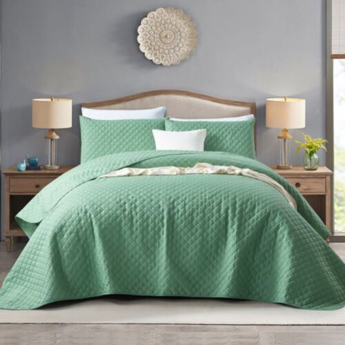Morgan and Reid Argyle Watercress Coverlet Set - Picture 6 of 8