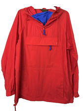 Vintage 90s Eddie Bauer Pullover Jacket Sz S Red Blue Nylon