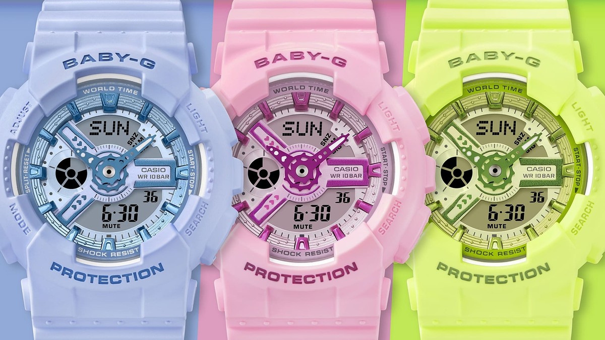 美品CASIO G-SHOCK Baby-G BA-110 CASIO BABY-G BA-110YK-4AJF Y2K Fresh Colors Analog Digital Watch