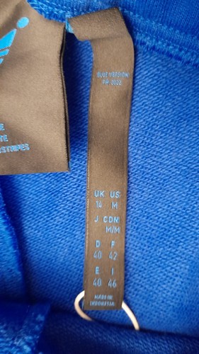 Pantaloni tuta Adidas versione blu gamba larga fondo donna taglia 14uk rari nuovi - Foto 9 di 9