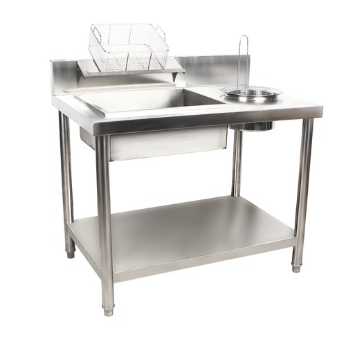 Breading Table Manual Station Commercial Chicken Fish Fried Worktop Prep Station - Picture 6 of 12