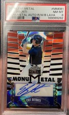 2024 LEAF METAL #MMEB1 RC ERIC BITONTI 2/2 MONUMETAL AUTO R/W/B REF LAVA PSA 8