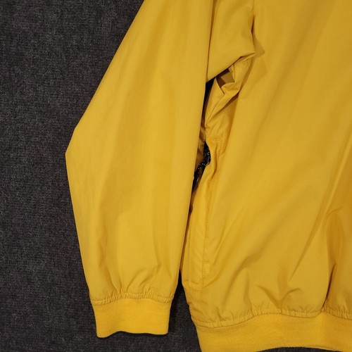 Izod Jacket Mens Large L Pullover Yellow V Neck Elastic Waist Zip Pockets Mesh - Picture 4 of 15
