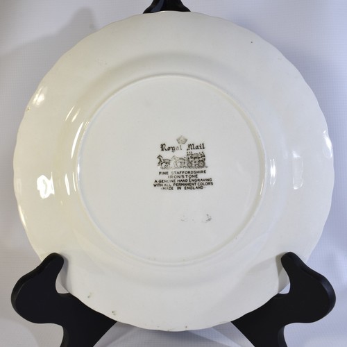 Plato de cena vintage Royal Mail grabado a mano de piedra de hierro fino Staffordshire de 10" fino - Imagen 2 de 3