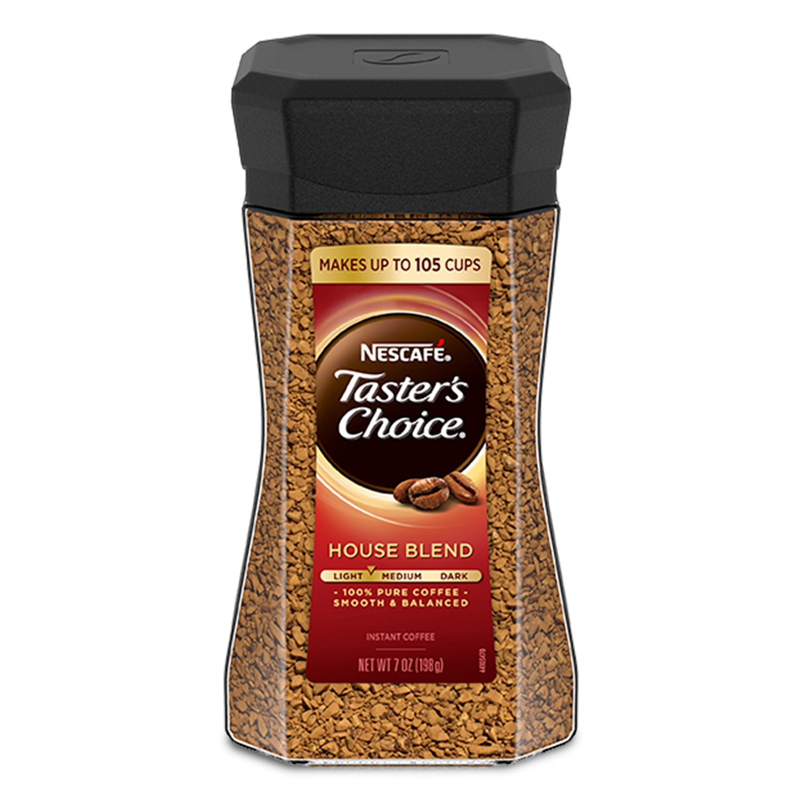 (4 pack) Taster's Choice, Light Medium Roast Instant Coffee Jar, 7 oz