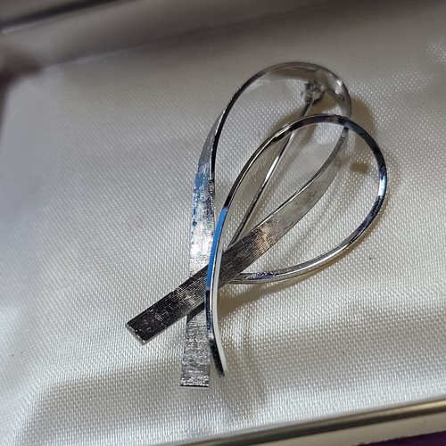 Vintage Schmuck Sterling Silber VAN DELL Bandwirbel Brosche Anstecknadel - Bild 1 von 5