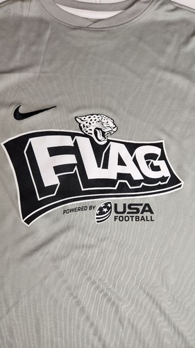 Nike Youth Flag Football Jacksonville Jaguars Dri Fit Shirt Kids Med Gray - Picture 7 of 13