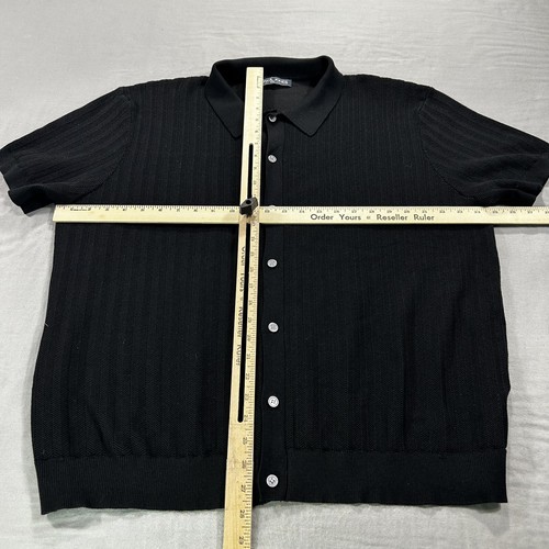 PJ Paul Jones Sweater Mens 2XL XXL Black Cardigan Knitted Button Up Rockabilly - Picture 4 of 9