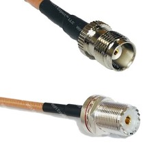 RG400 TNC FEMALE to UHF Female BULKHEAD RF Cable FAST-SHIP LOT