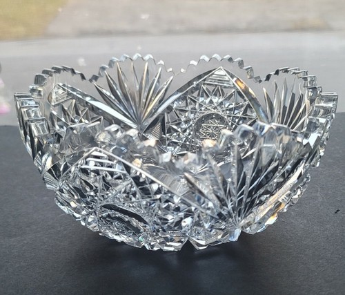 Antique ABP Antique American Brilliant Cut Glass Bowl 8" Diameter - Early 1900s - Picture 18 of 24