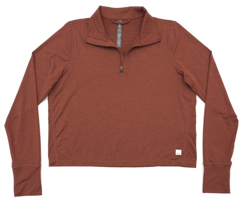 Vuori Women's M 1/4 Zip Pullover Crescent Long Sleeve Pocket Rust VW220 EUC