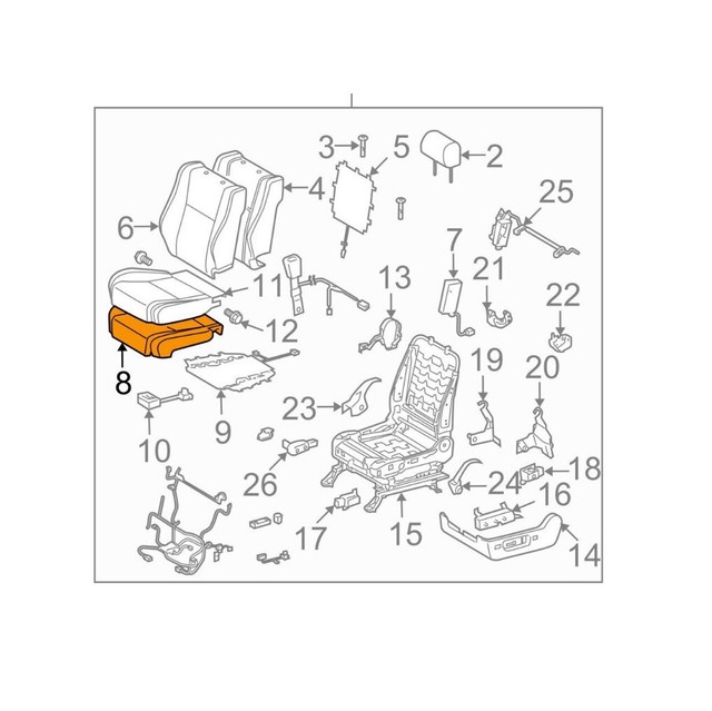 Toyota Genuine 71504-0C011 Seat Cushion Pad Toyota Genuine 71504-0C011 Seat Cushion Pad