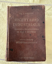 Antico libro Ricettario industriale - Ing. Ghersi - Hoepli