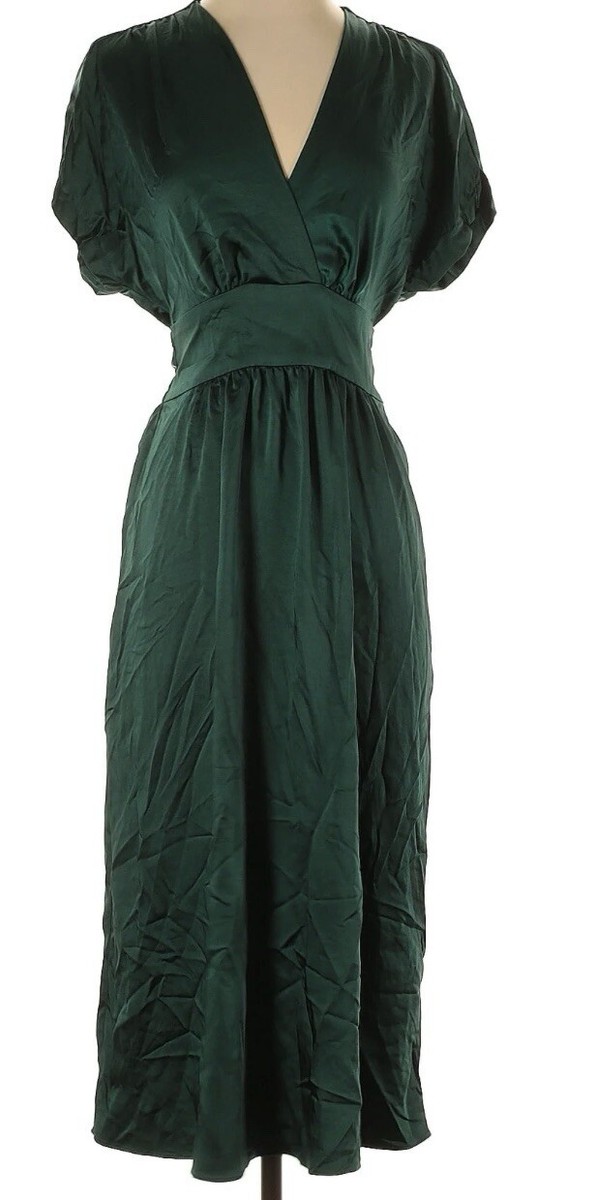 Perfect For The Holidays!Anne Kline Emerald Dress Heavy Satin Material Sz  10 | eBay