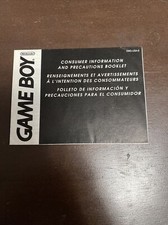 Gameboy Consumer Information Precautions Booklet DMG-USA-6 Manual Insert Only