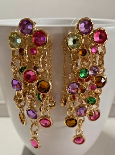 ZARA CHANDELIER DESIGN  RHINESTONE  EARRINGS